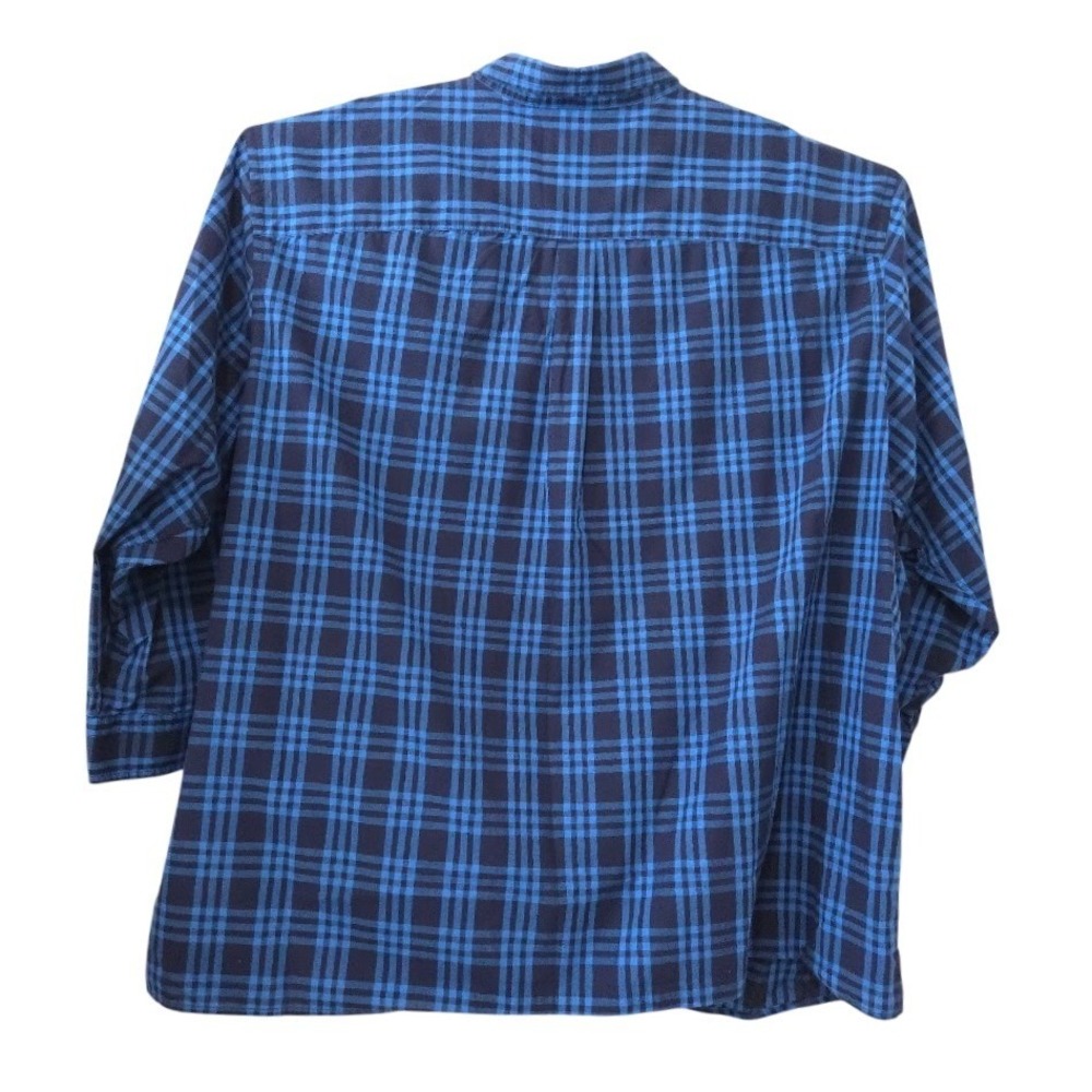 Harbor Bay Mens 4XL Blue Plaid Button Down Long Sleeve Shirt Big and Tall DXL - Picture 7 of 7